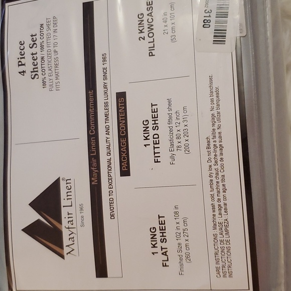 Mayfair Linen 800 Thread Count 100% cotton  sateen weave King sheet set-sky blue - Picture 4 of 13